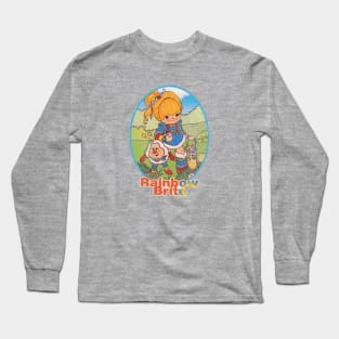 80s Happy Easter Rainbow Brite Distressed Long Sleeve T-Shirt